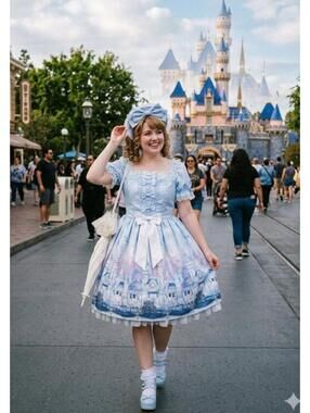 Angelic Pretty Castle Mirage Print Lolita Dress-Sax Blue 2015 Perfect in Disney!